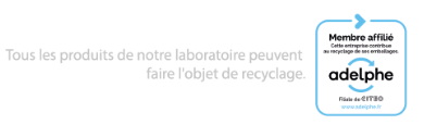 Tous les produits de notre laboratoire peuvent faire l'objet de recyclage. Membre affilié Adelphe